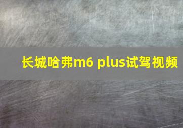 长城哈弗m6 plus试驾视频